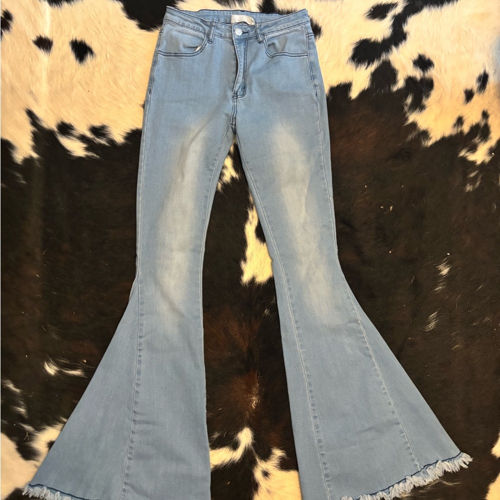 Women's Light Blue Flared Jeans